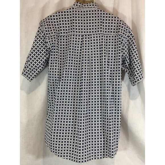 Vintage Links Large Dress Shirt Navy Blue Tan L Plaid Check Button Down Oxford M - Picture 5 of 11